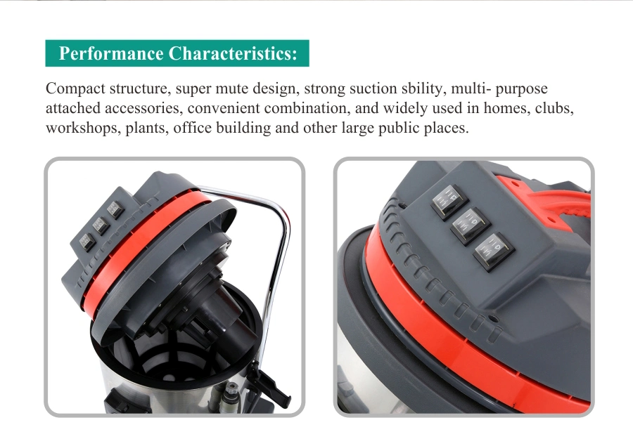 3000W Industrial Vacuum Cleaner with Stainless Steel Tank Carpet Cleaner